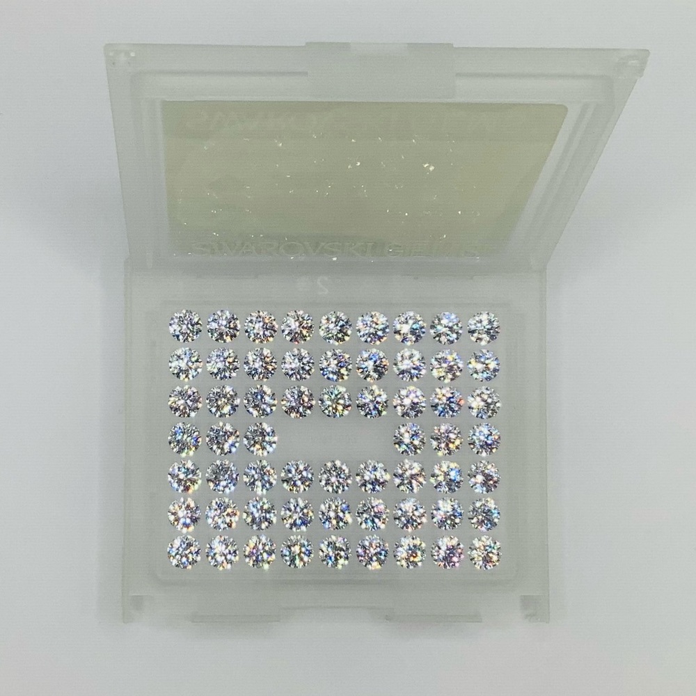 ❤️60 pieces 6mm White Cubic Zirconia Swarovski Round Cut